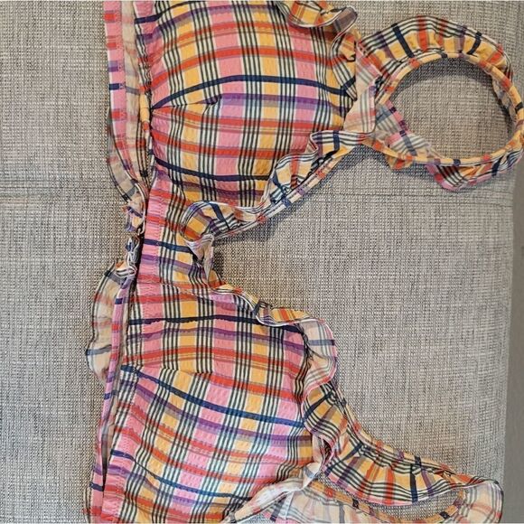 NWT J.Crew Plaid Ruffle Bikini Top - Picture 3 of 10